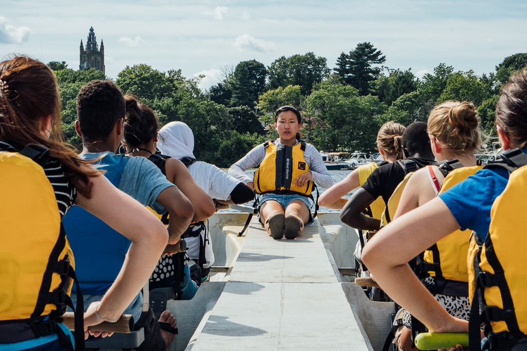Youth Visitors in Boston with Community Rowing